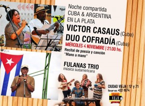 AGENDA. Noche Cubana -Argentina en La Plata 04-11