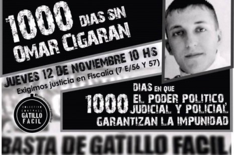 Movilización a 1000 días del asesinato de Omar Cigarán